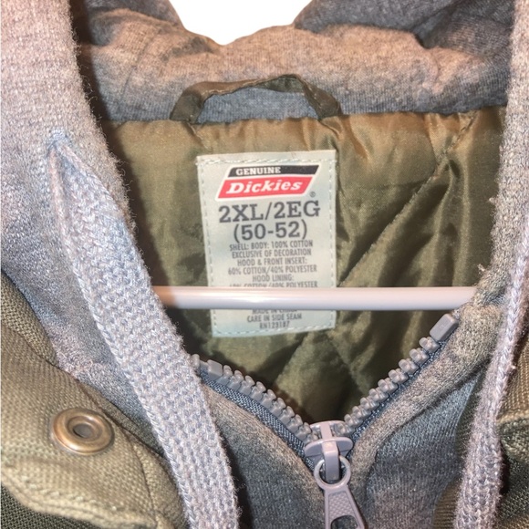 Dickies Hoodie Lined Army Green Work Jacket size XXL Men’s - Picture 4 of 4